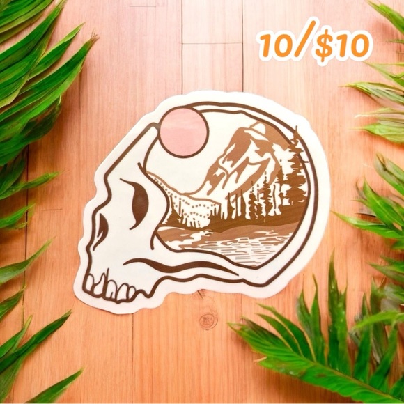 10 / $10 - Mountain Skull Landscape Sticker Desert / Hiking / Camping / Journal - Picture 1 of 1